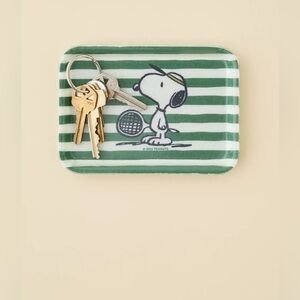 Snoopy Green Striped Tray NWT